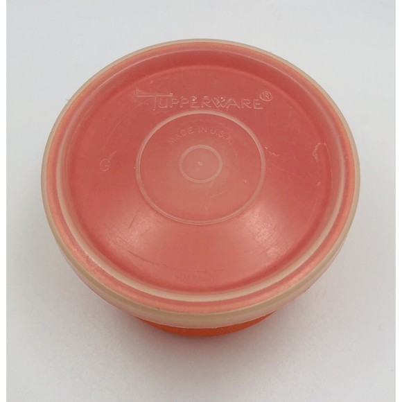 Vintage Tupperware Orange Round Snack Cup #1229 with Lid - Picture 3 of 9